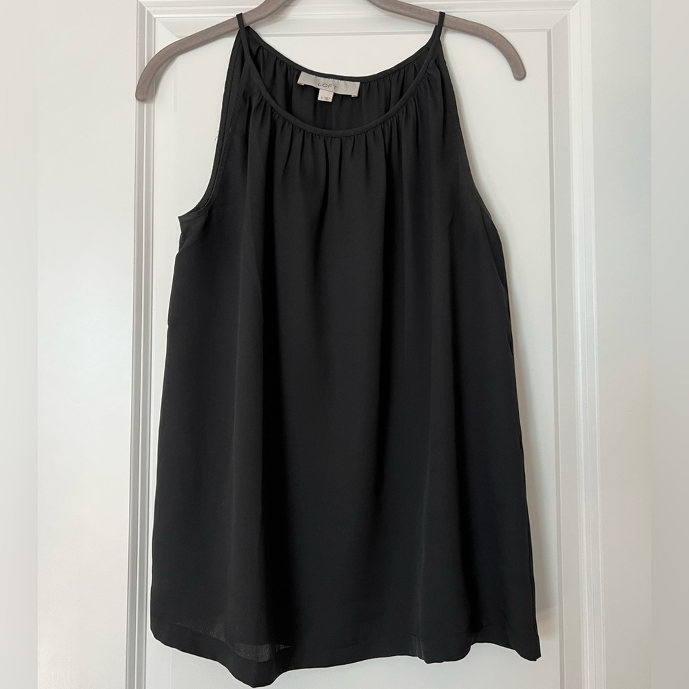 Black lightweight sleeveless top.